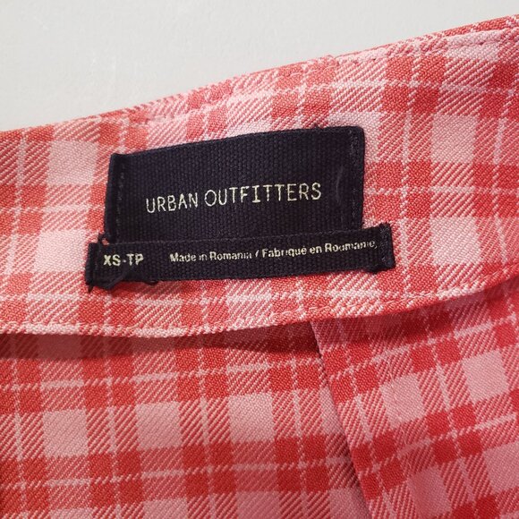 Urban Outfitters Pink Plaid A-Line Mini Skirt Size XS Academia Preppy Fall - Picture 4 of 5